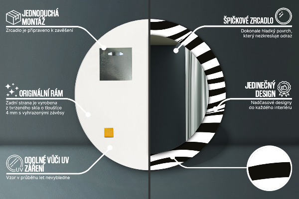 Specchio tondo decoro Onda astratta