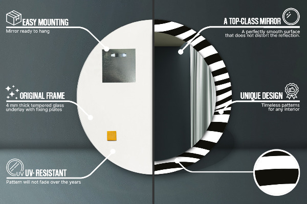 Specchio tondo decoro Onda astratta