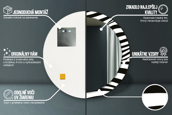 Specchio tondo decoro Onda astratta