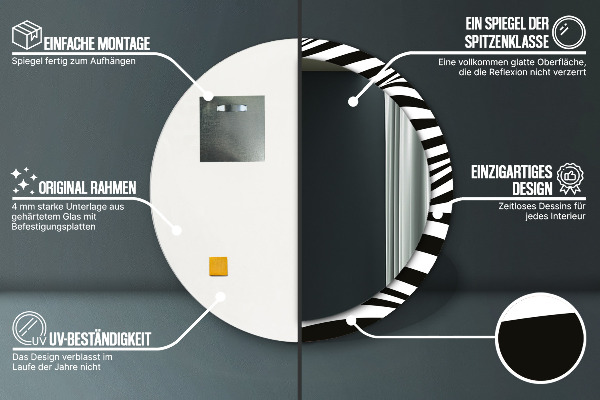 Specchio tondo decoro Onda astratta