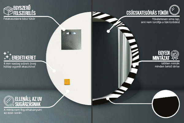 Specchio tondo decoro Onda astratta