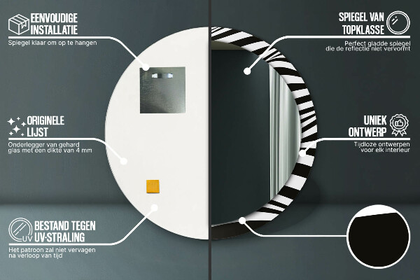 Specchio tondo decoro Onda astratta