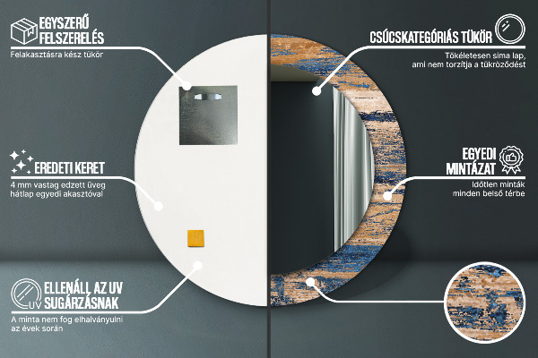 Specchio tondo decoro Legno astratto