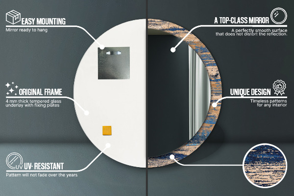 Specchio tondo decoro Legno astratto