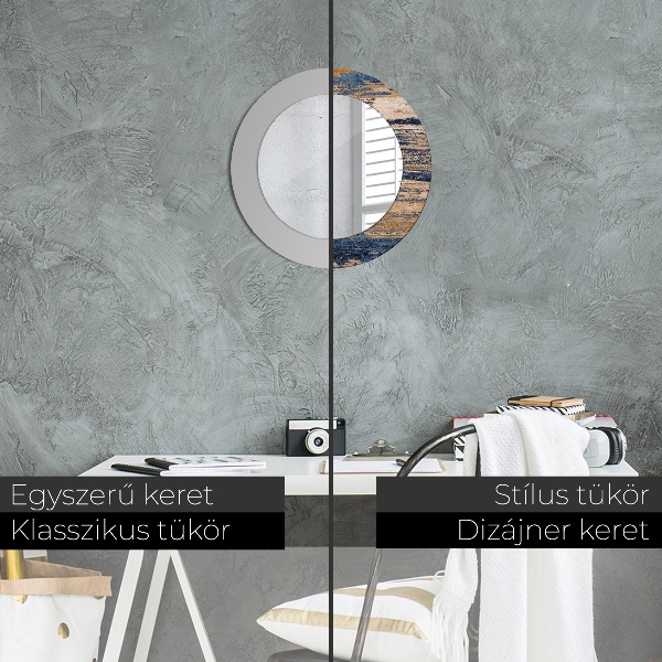 Specchio tondo decoro Legno astratto