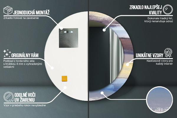 Specchio tondo decoro Immagine astratta