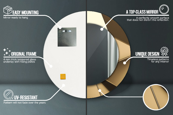 Specchio tondo decoro Moderna astrazione
