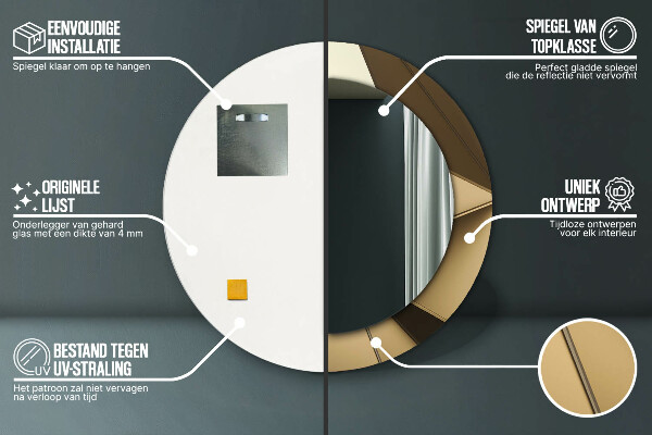 Specchio tondo decoro Moderna astrazione