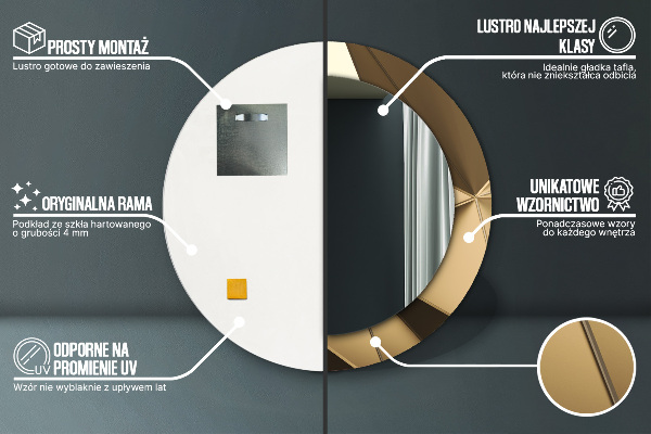 Specchio tondo decoro Moderna astrazione