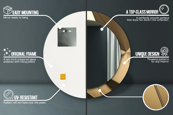 Specchio tondo decoro Moderna astrazione