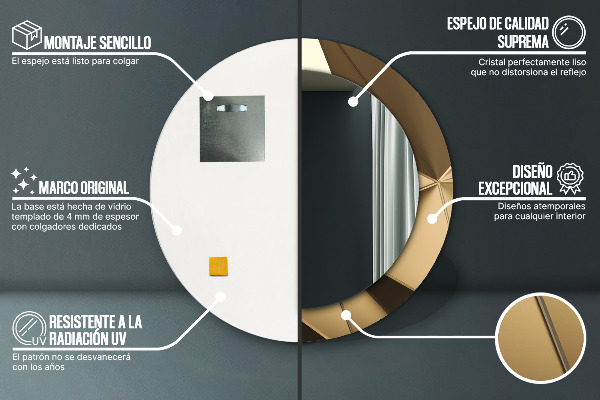 Specchio tondo decoro Moderna astrazione