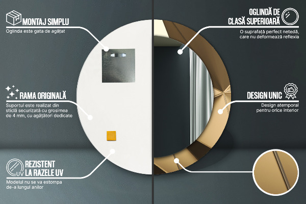 Specchio tondo decoro Moderna astrazione