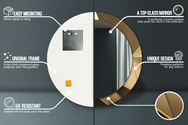 Specchio tondo decoro Moderna astrazione