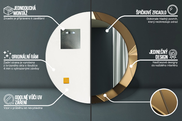 Specchio tondo decoro Moderna astrazione