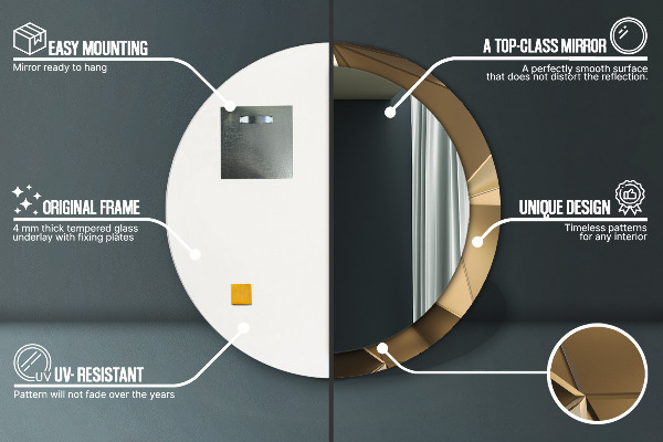 Specchio tondo decoro Moderna astrazione
