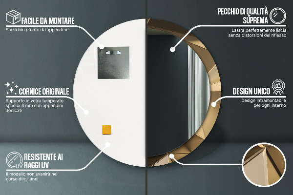Specchio tondo decoro Moderna astrazione