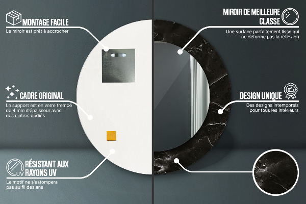 Specchio tondo decoro Pietra di marmo