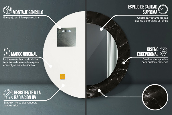 Specchio tondo decoro Pietra di marmo