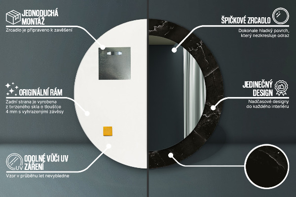 Specchio tondo decoro Pietra di marmo