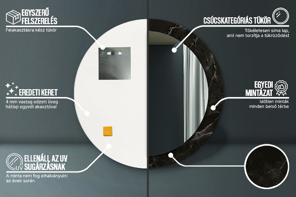 Specchio tondo decoro Pietra di marmo