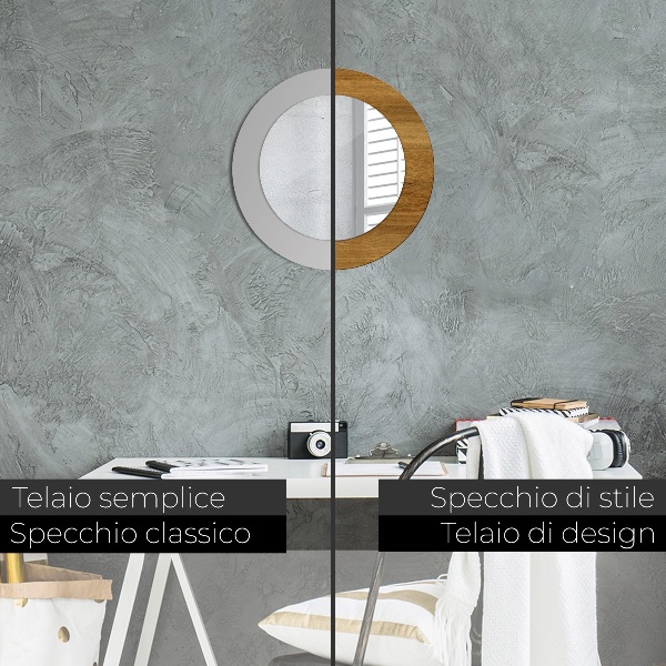 Specchio tondo decoro Quercia rustica