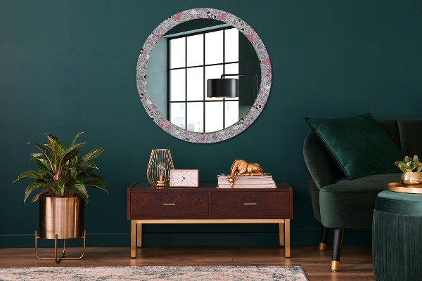 Specchio tondo decoro Panda Unicorn