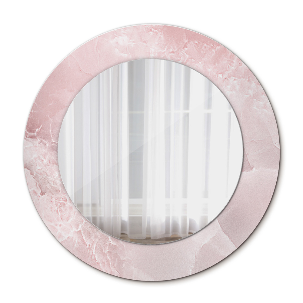 Specchio tondo decoro Pietra rosa