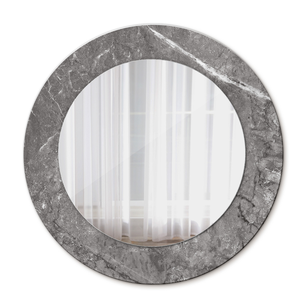 Specchio tondo con cornice stampata Marmo rustico