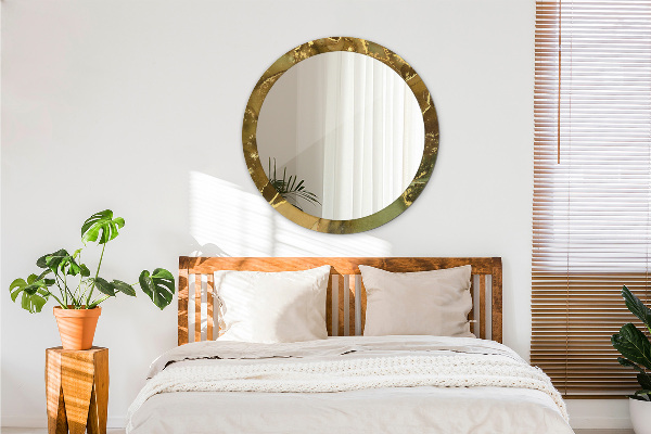 Specchio tondo con cornice stampata Vortici metallici