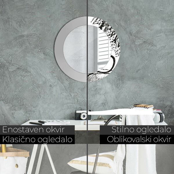 Specchio tondo con cornice stampata Modello di graffiti