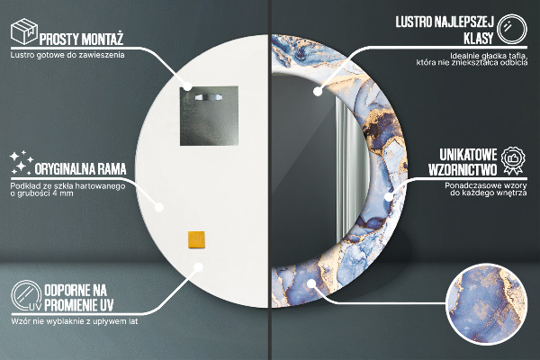 Specchio tondo stampato Arte liquida astratta