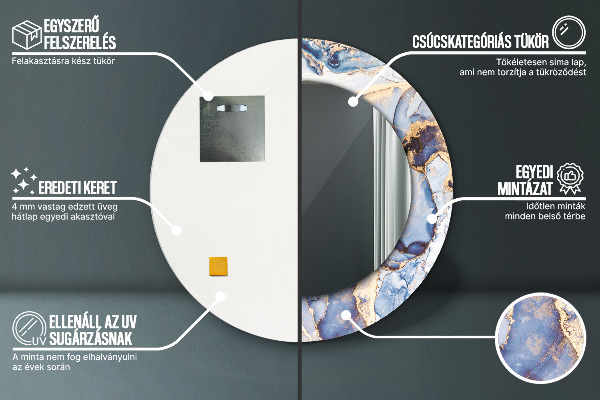 Specchio tondo stampato Arte liquida astratta