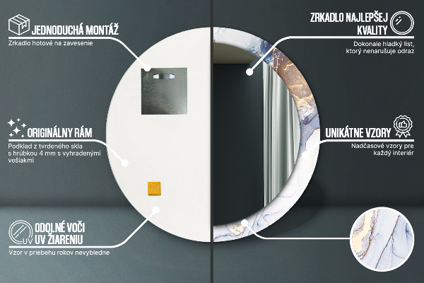 Specchio tondo stampato Arte liquida astratta