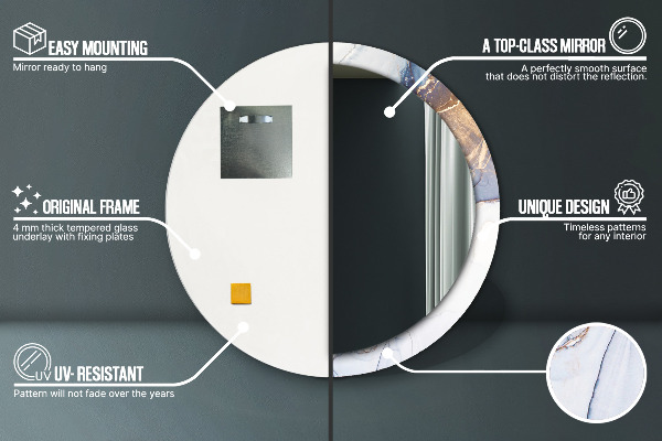 Specchio tondo stampato Arte liquida astratta