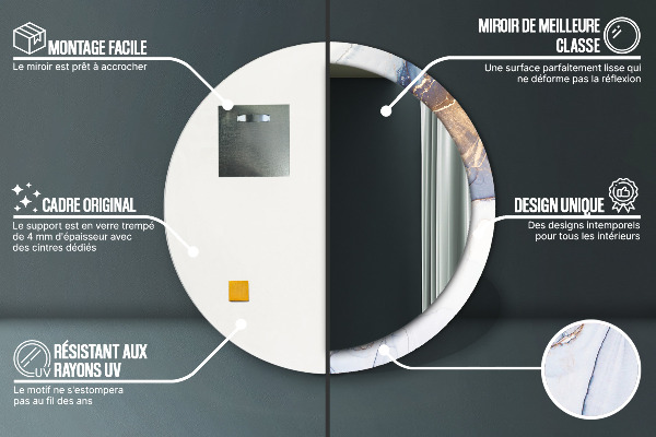 Specchio tondo stampato Arte liquida astratta