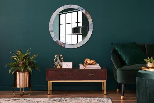 Specchio tondo stampato Arte liquida astratta