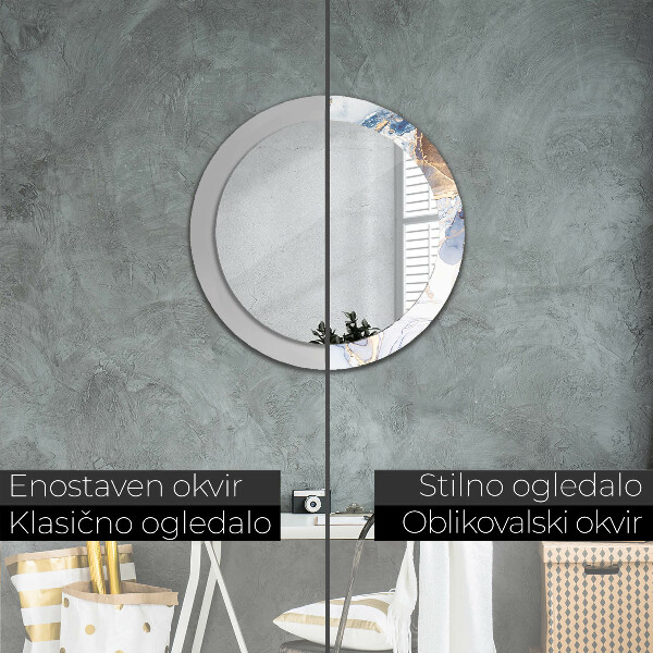 Specchio tondo stampato Arte liquida astratta