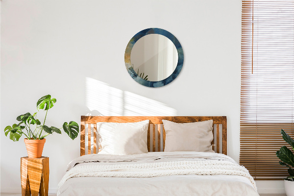 Specchio tondo stampato Onyx di marmo