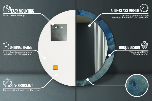 Specchio tondo stampato Onyx di marmo