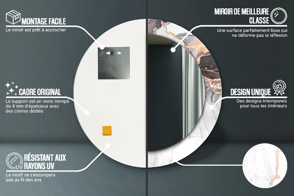 Specchio tondo stampato Fluido astratto