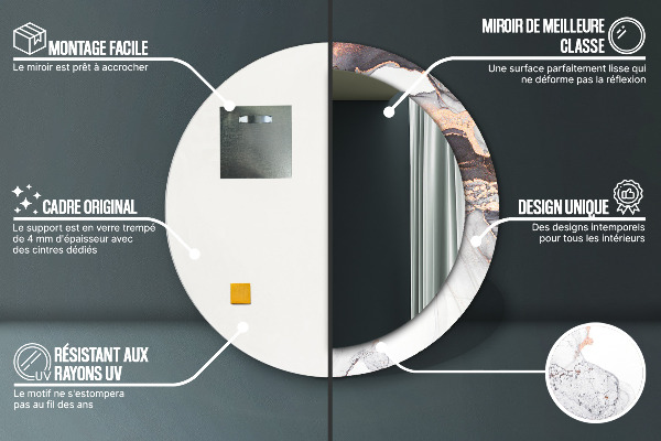 Specchio tondo stampato Fluido astratto