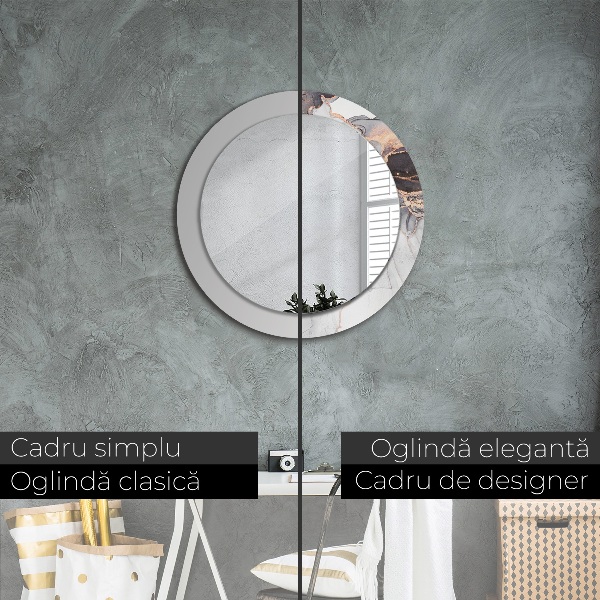 Specchio tondo stampato Fluido astratto