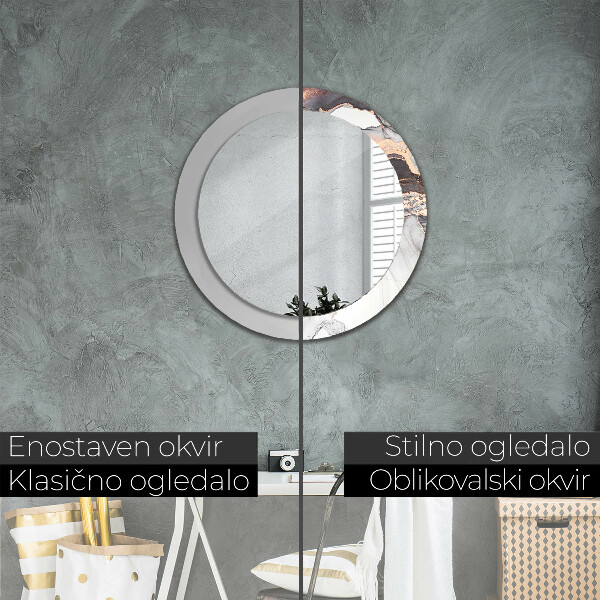 Specchio tondo stampato Fluido astratto