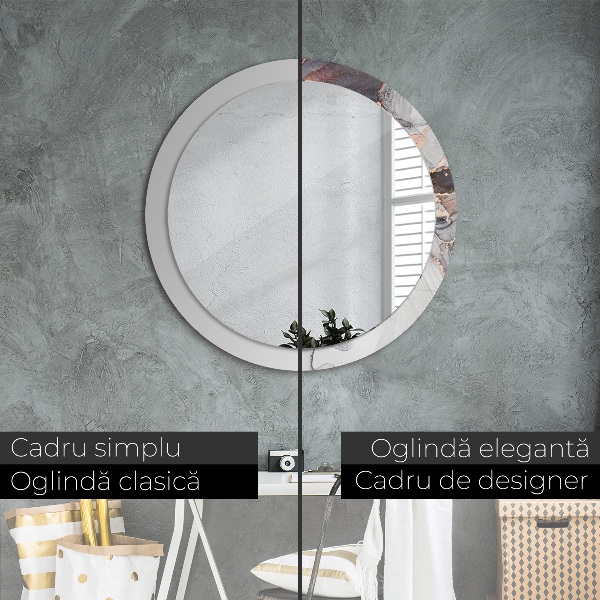 Specchio tondo stampato Fluido astratto