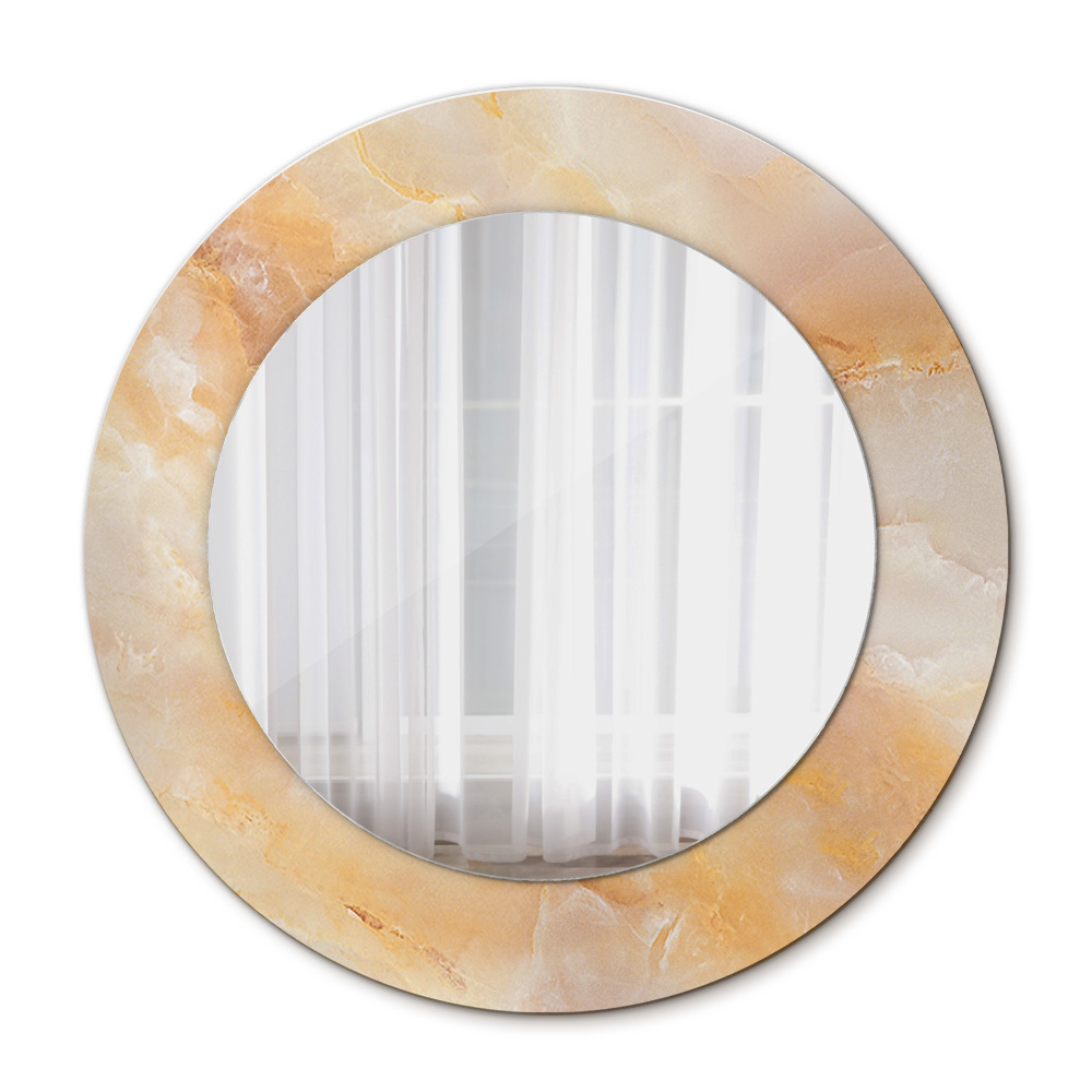 Specchio tondo stampato Onyx di marmo