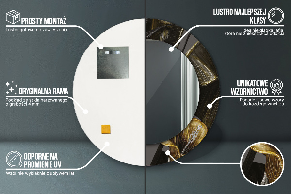 Specchio tondo decoro Fiori di ibisco