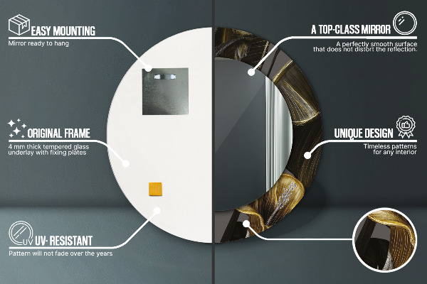 Specchio tondo decoro Fiori di ibisco