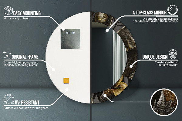 Specchio tondo decoro Fiori di ibisco