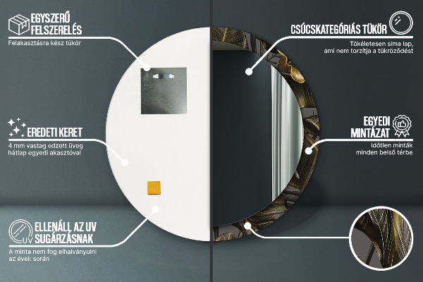 Specchio tondo decoro Fiori di ibisco