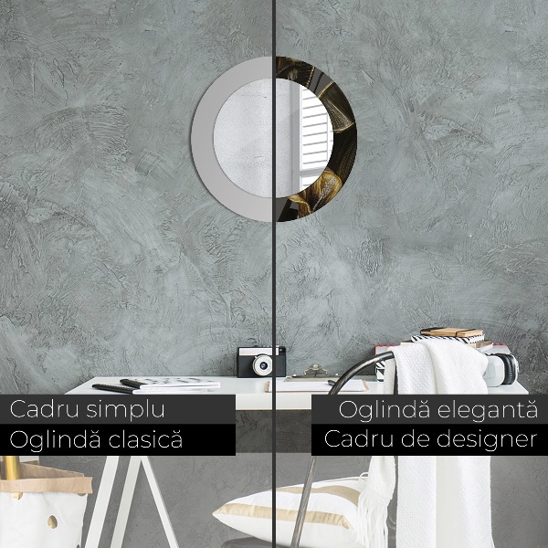 Specchio tondo decoro Fiori di ibisco